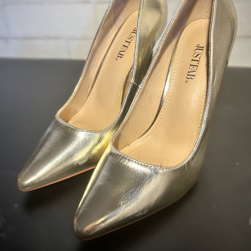 Champagne Pointed Pump Heels